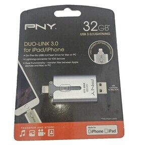 PNY Duo-Link USB 3.0 Lightning Flash Drive 32GB iPhone iPad